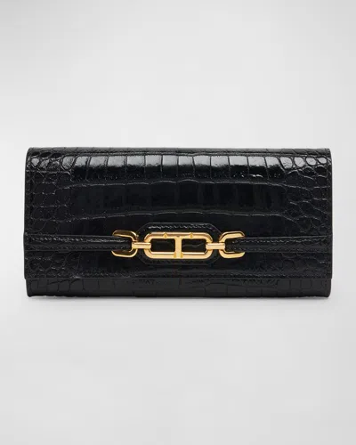 Tom Ford Whitney Palmellato Continental Wallet Accessories In Black