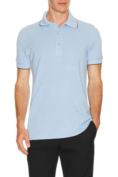 Tom Ford Contrast Lyocell Piquet Polo In Multi