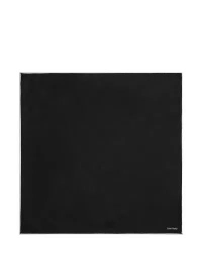 Tom Ford Contrast Trim Scarf In Black