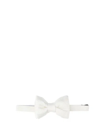 Tom Ford Papillon Annodato In Seta In White