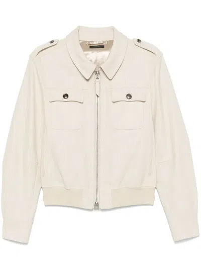Tom Ford Corduroy Bomber Jacket In Neutrals