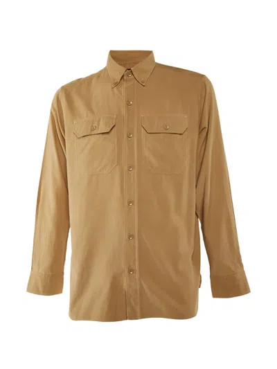 Pre-owned Tom Ford Corduroy Button-front Shirt In Neutral
