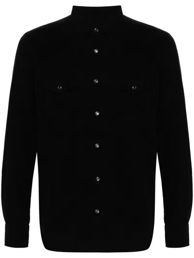 Tom Ford Black Corduroy Long-sleeve Cotton Shirt
