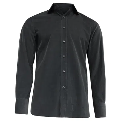 Tom Ford Corduroy Overshirt In Grey Cotton In Blue