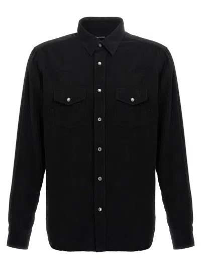 Tom Ford Corduroy Shirt In Black