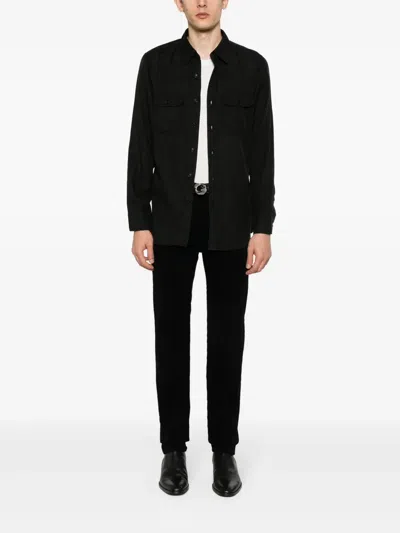Tom Ford Corduroy Tapered Trousers In Black