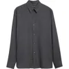 Tom Ford Cotton & Cashmere Mélange Twill Button-up Shirt In Gray