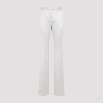 Tom Ford Cotton And Silk Blend Trousers In Blue