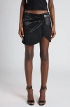 Tom Ford Cotton-silk Duchesse Fringe Wrap Mini Skirt In Black