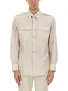Tom Ford Cotton And Silk Military Shirt In Beige