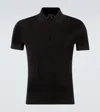Tom Ford Classic Black Pique Polo With Textured Finish