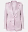 Tom Ford Satin Blazer With Notched Lapels And Pockets In Purple