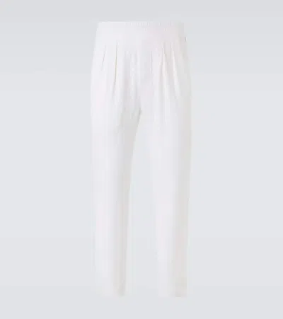 Tom Ford Cotton And Silk Straight Pants In White