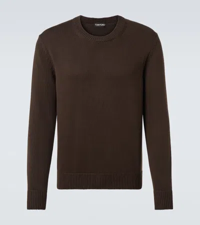 Tom Ford Cotton And Silk Sweater In Brown