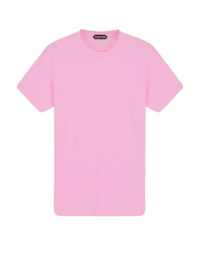 Tom Ford Cotton And Silk T-shirt In Pink