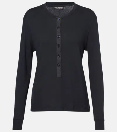 Tom Ford Top Aus Baumwolle Und Seide In Schwarz
