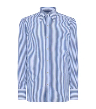 Tom Ford Cotton Baton Stripe Slim-fit Shirt In Blue