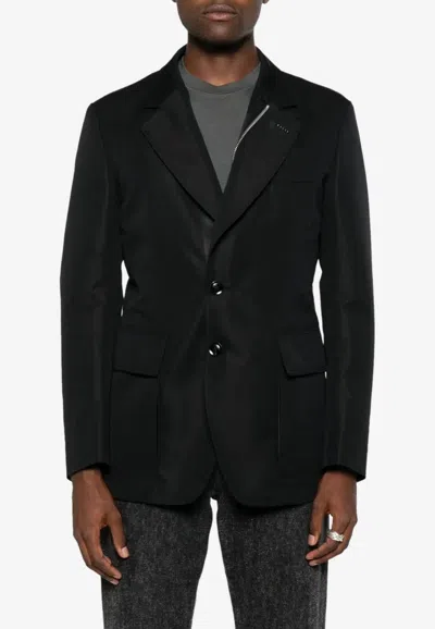 Tom Ford Cotton-blend Blazer In Black
