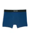 Tom Ford Cotton Blend Boxer Briefs In Blue