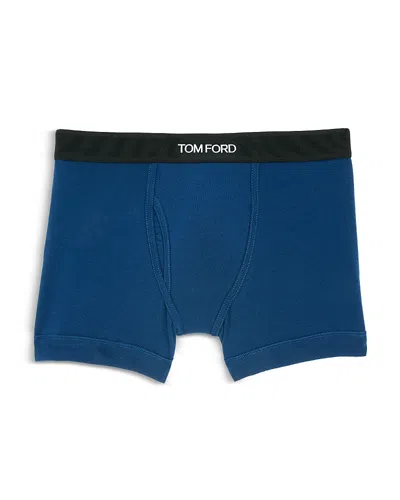 Tom Ford Cotton Blend Boxer Briefs In Blue