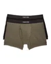 Tom Ford Men's 2-pack Solid Jersey Boxer Briefs In Military Green
