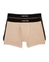 Tom Ford Cotton Blend Boxer Briefs, Set Of 2 In Nude/brown