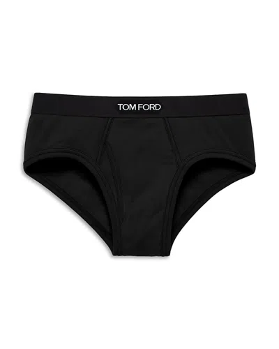 Tom Ford Cotton Blend Briefs In Black