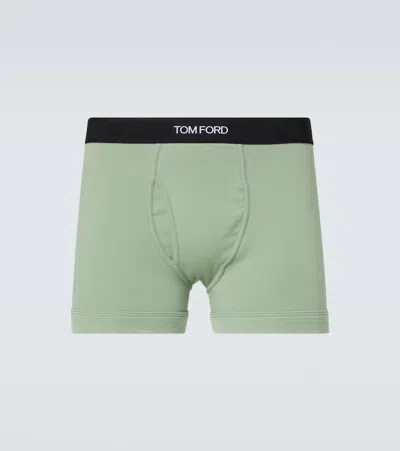 Tom Ford Cotton-blend Briefs In Green