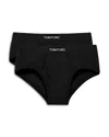 Tom Ford Cotton Blend Briefs, Set Of 2 In Black