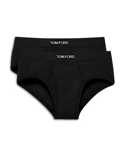Tom Ford Cotton Blend Briefs, Set Of 2 In Black