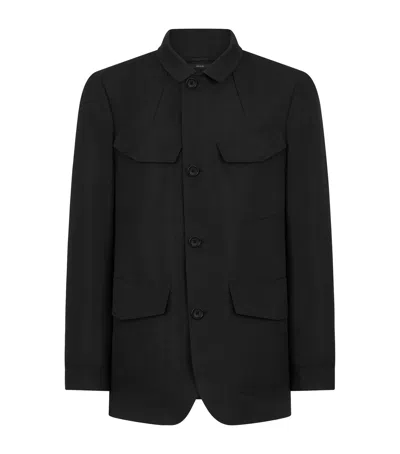 Tom Ford Cotton-blend Collared Jacket In Black