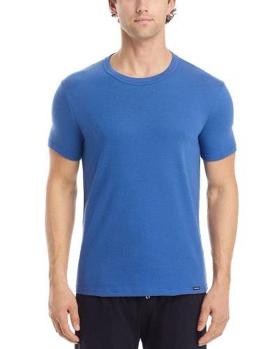 Tom Ford Cotton Blend Crewneck Tee In High Blue