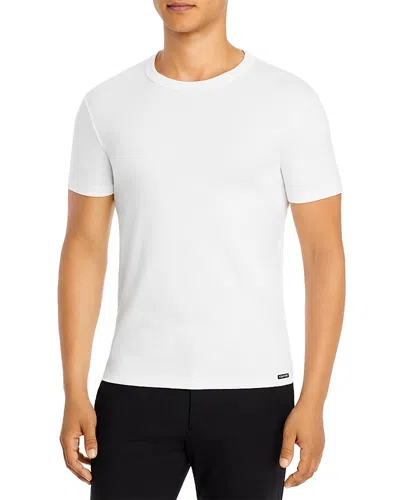 Tom Ford Cotton Blend Crewneck Tee In White