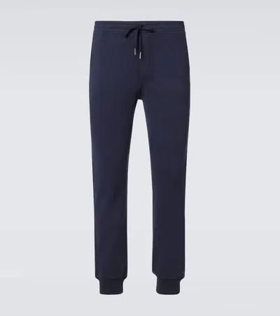 Tom Ford Cotton-blend Jersey Sweatpants In Blue