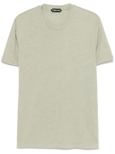 TOM FORD TOM FORD COTTON BLEND MELANGE CREW NECK T SHIRT