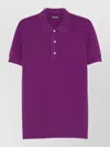 Tom Ford Cotton Blend Polo Shirt Short Sleeves In Purple