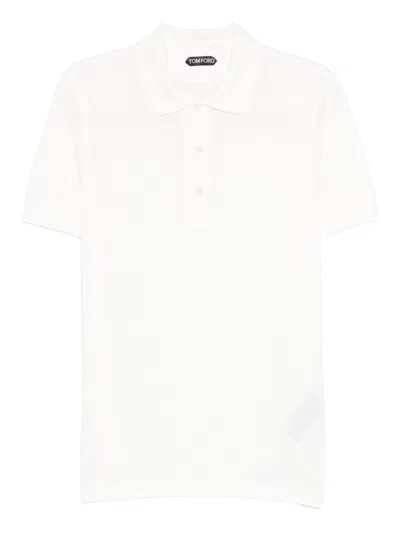 Tom Ford Cotton Blend Polo Shirt In White