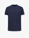 Tom Ford Blue Crew Neck T-shirt With Embroidered Logo In Cotton Blend Man