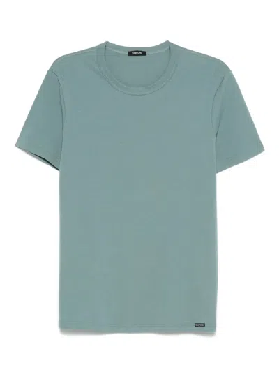Tom Ford Cotton-blend T-shirt In Blue