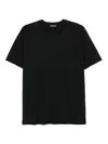 Tom Ford Blue Crew Neck T-shirt With Embroidered Logo In Cotton Blend Man In Black