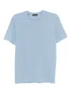 Tom Ford Crew Neck Cotton Blend T-shirt In Blue