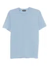 Tom Ford Crew Neck Cotton Blend T-shirt In Blue