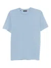Tom Ford Crew Neck Cotton Blend T-shirt In Blue