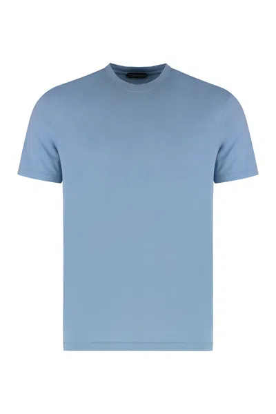 Tom Ford Short-sleeved Solid T-shirt In Blue