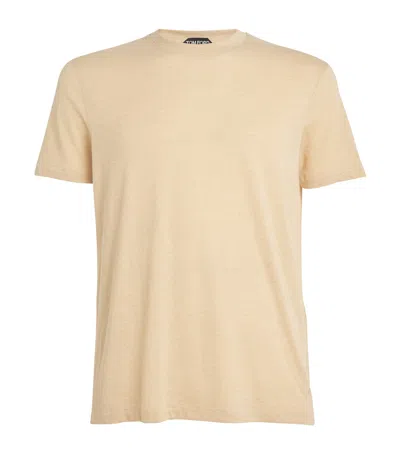 Tom Ford Slim-fit Cotton-blend Jersey T-shirt In Neutrals
