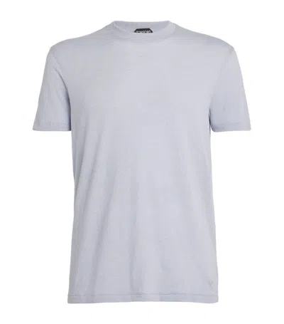 Tom Ford Cotton Blend Crewneck T-shirt In Sky Blue