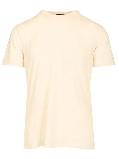 Tom Ford Crew Neck Plain Pattern Short Sleeves T-shirt In White