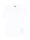 Tom Ford White Crewneck T-shirt With Logo Embroidery On The Front And Perforated Design In Cotton Man In White