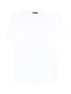Tom Ford White Crewneck T-shirt With Logo Embroidery On The Front And Perforated Design In Cotton Man In White