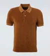 Tom Ford Cotton-blend Terry Polo Shirt In Brown